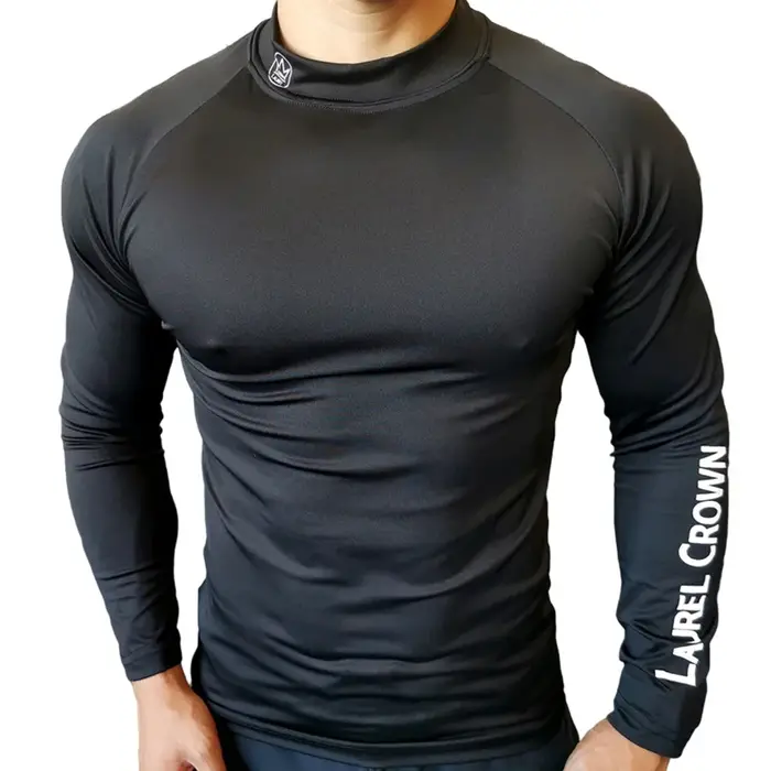 Nouveau T-shirt de course hommes à manches longues chemise de Compression haut d'entraînement de gym