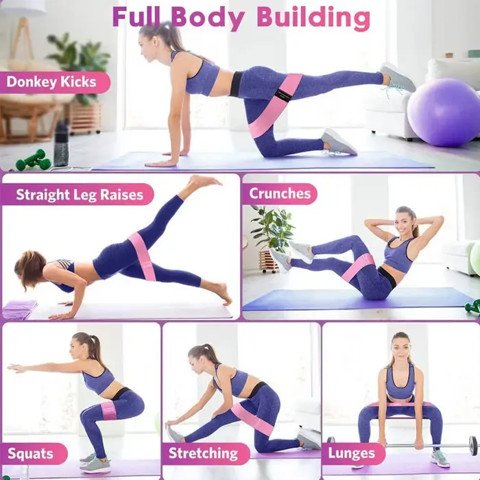 Glute Thigh Elastic Workout Bands Fabric Resistance Hip Booty