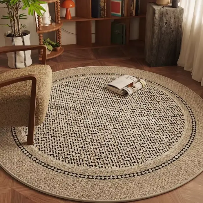 Tapis de chambre rond léger de luxe pour bureau