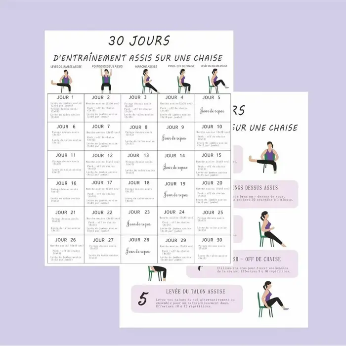 Affiche de Plan d'exercices de chaise de 30 jours