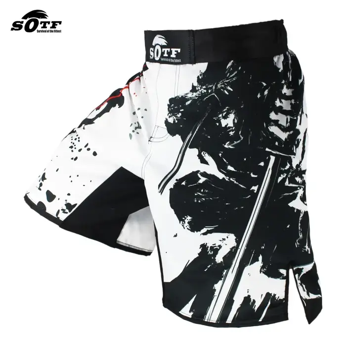Taille élastique Bushido Fitness féroce ninja combat sport shorts de boxe tigre Muay Thai mma