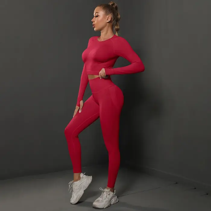 Ensemble de Yoga sans couture, haut court, Leggings taille haute, costumes pour femmes, vêtements d'