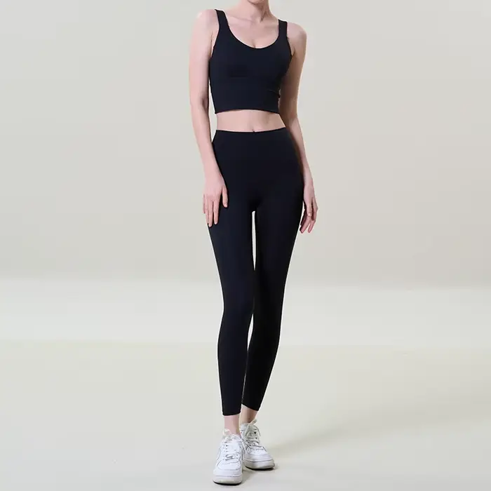 Ensemble de Yoga 2 pièces pour femmes, sport, Fitness, taille haute, pantalon rehausseur de hanches,