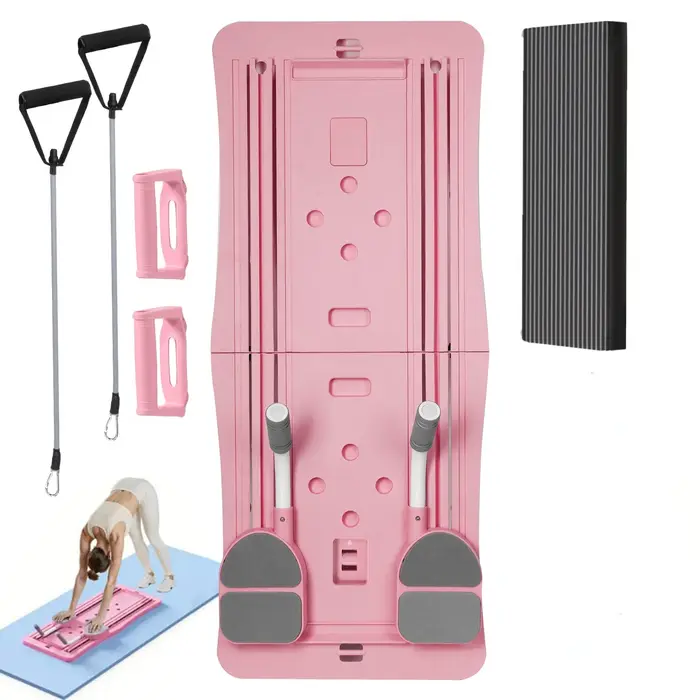 Planche de Pilates pliable 4-en-1 pour la maison, roue d'exercice, équipement de fitness pour la maison, entraîneur de Pilates