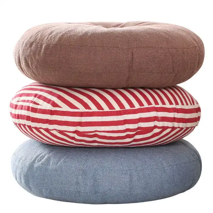 Grand coussin de méditation Zafu en lin pour fenêtre en baie