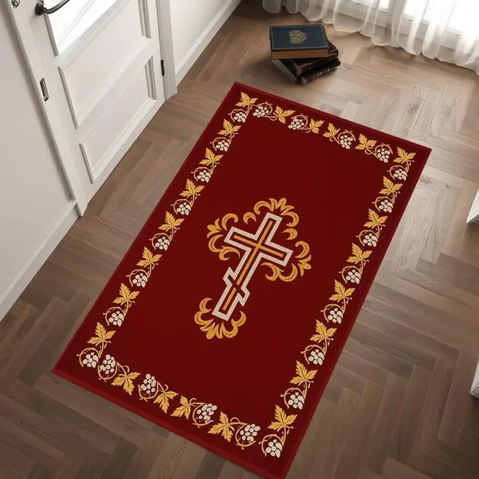 Tapis de prière de luxe rouge et or