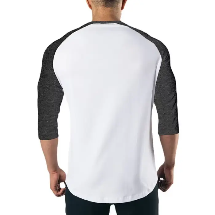 Chemise de Fitness à manches trois quarts pour hommes, vêtements d'entraînement, T-shirt respirant e