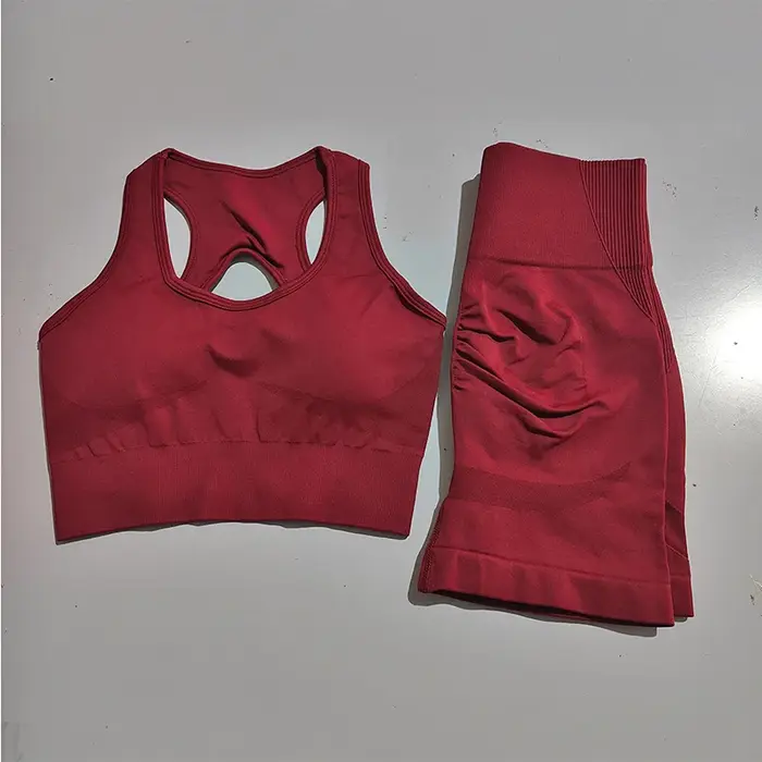 Ensemble de yoga sans couture pour femmes, soutien-gorge de sport sexy, costume short de sport taill