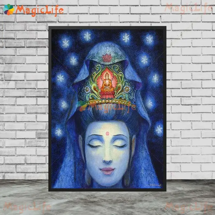 Abondance méditation bouddha doré Kuan Yins guérison Tara mur Art toile peinture mur photos pour salon décor à la maison