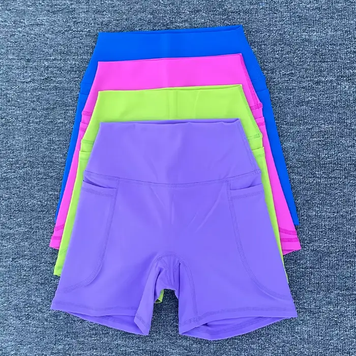 Short de sport à poches pour femmes, taille haute, short de levage des hanches, Yoga, court, entraîn