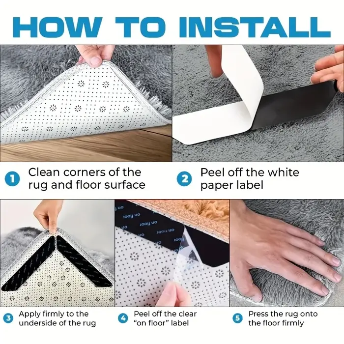 18 inserts de tapis, autocollants antidérapants pour fixation de tapis