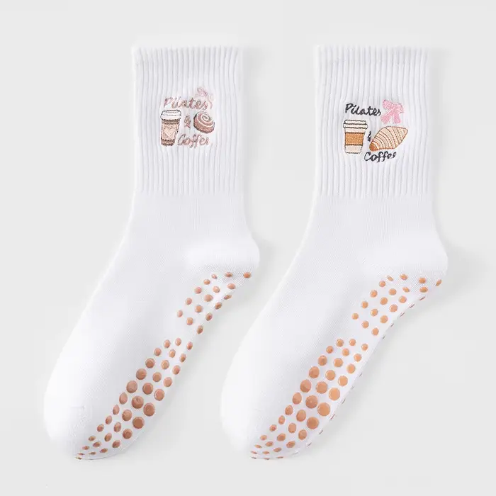 1 paire de chaussettes de Pilates pour femmes