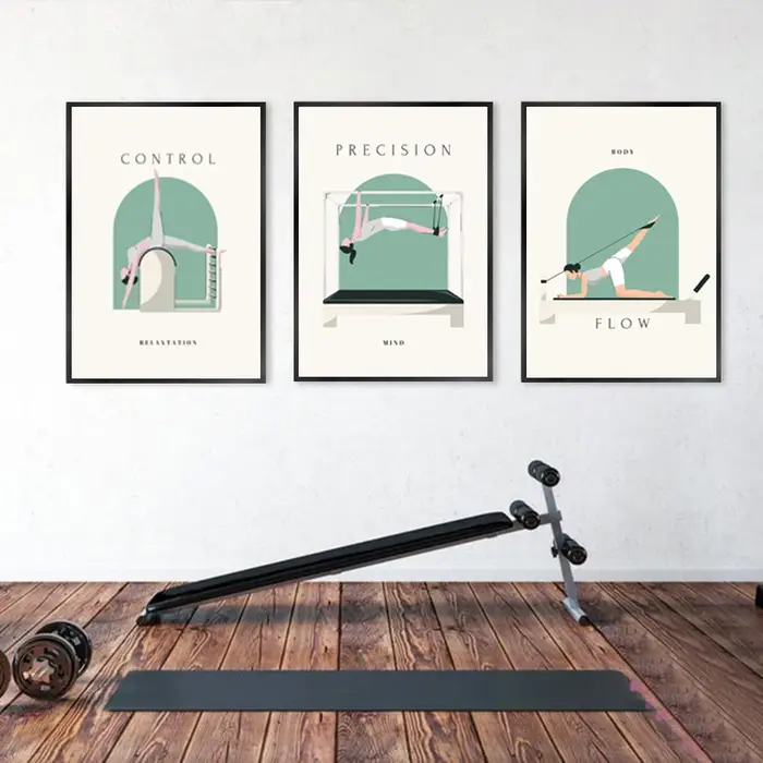 Yoga Asana ligne Art imprime Pilates enseignement affiches moderne minimaliste