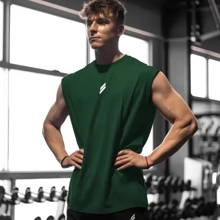 Camiseta deportiva sin mangas para hombre, chaleco de secado rápido, transpirable, ample, pour entra
