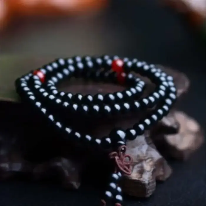 Bracelet Mala bouddhiste en bois de santal pour hommes et femmes, perle de prière vintage, méditatio