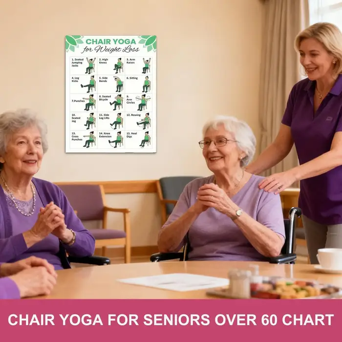 Poster de Yoga sur Chaise : Guide d'entraînement de 30 jours – 2 Guides