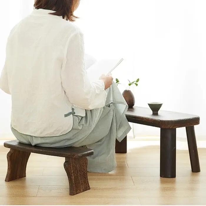 Tabouret de méditation en bois massif