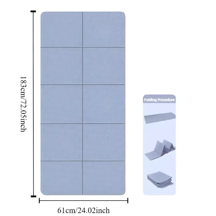Tapis de Yoga pliable, silencieux, écologique, pliable, pour voyage, exercice de Fitness, Double fac