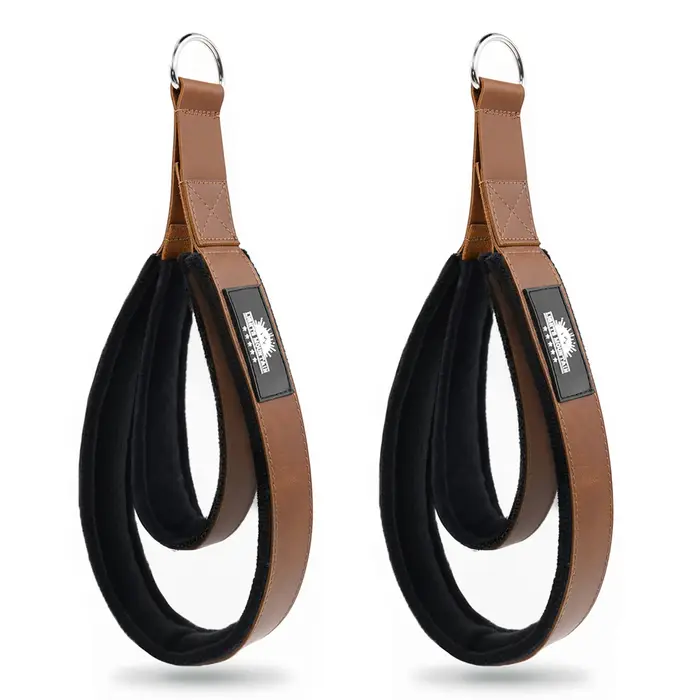 Sangles Pilates en cuir à double boucle pour reformateur