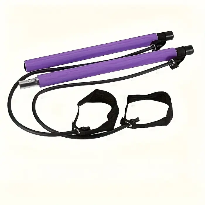 Barre de Pilates réglable avec bandes de résistance, barre d'entraînement portable pour le corps entier, pour le yoga, la musculation, le renforcement, outil de yoga pour la salle de sport