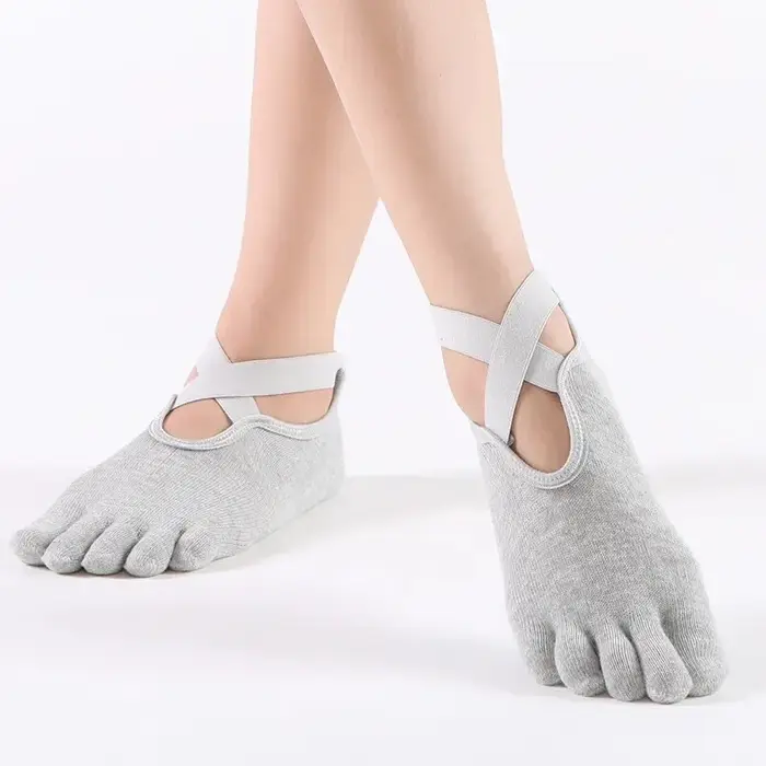 Chaussettes de Yoga respirantes à cinq orteils pour femmes