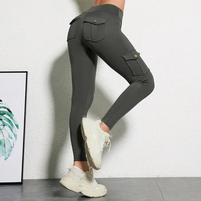 CHRLEISURE pantalon de Yoga sans couture avec poche Leggings de Sport de levage des hanches pour fem