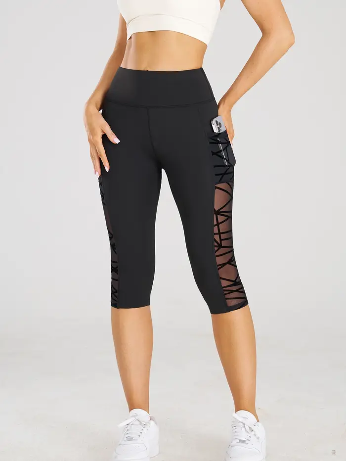 Taille haute Yoga pantalons courts Leggings avec poches sport Fitness décontracté serré pantalons de
