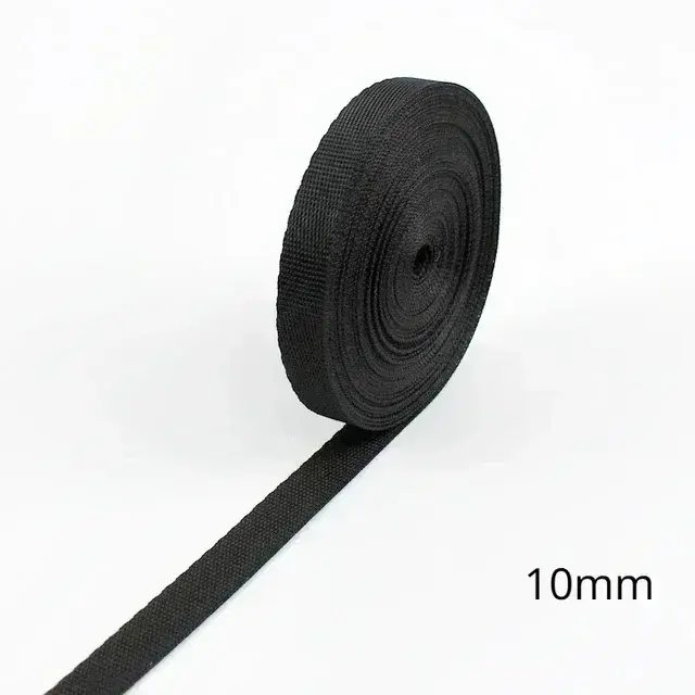 Sangle en Nylon noir 5M 10-100mm, sangle pour sac à dos, collier pour animaux de compagnie, ceinture