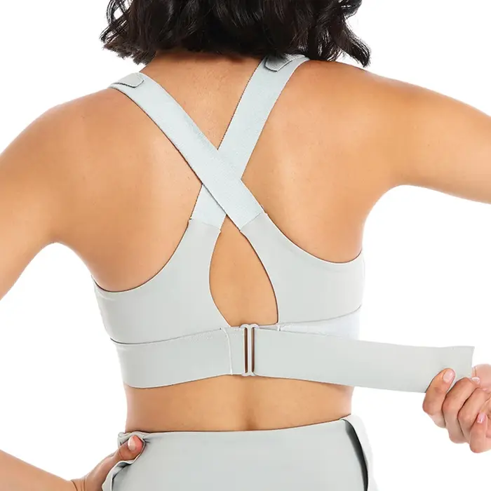 Femmes Sport soutien-gorge collants haut court Yoga gilet avant fermeture éclair grande taille sangl