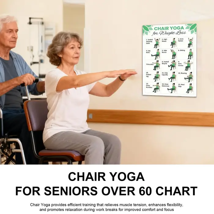 Poster de Yoga sur Chaise : Guide d'entraînement de 30 jours – 2 Guides