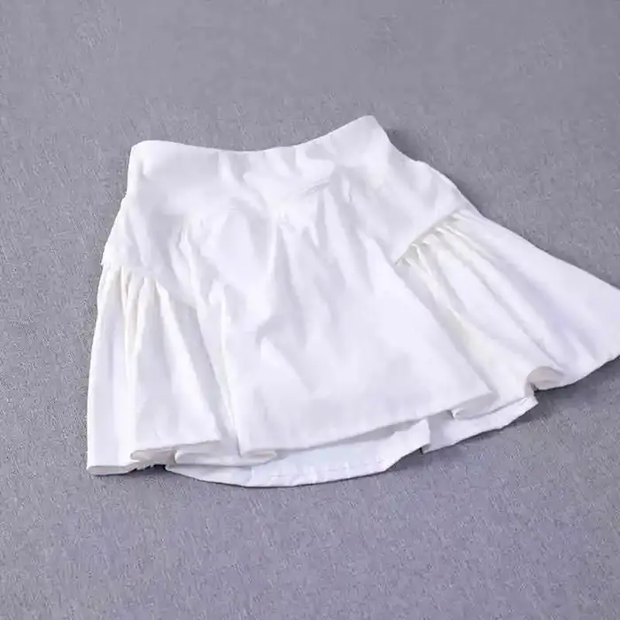 Jupe courte de sport ; pseudo jupe de course deux pièces pour femme; combinaison de badminton d'été;