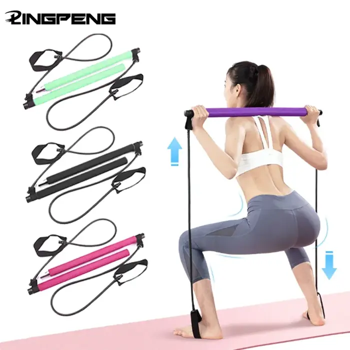 Barre de Pilates multifonctionnelle avec corde de tension d'expansion thoracique de yoga