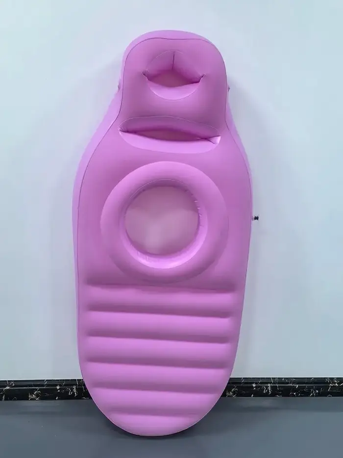 Oreiller de grossesse gonflable avec trous pour l'abdomen et la tête - Matelas pneumatique de matern
