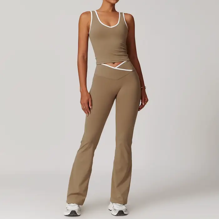 Ensemble de Yoga 2 pièces, tenues d'entraînement, vêtements de sport, Fitness, survêtement de gymnas