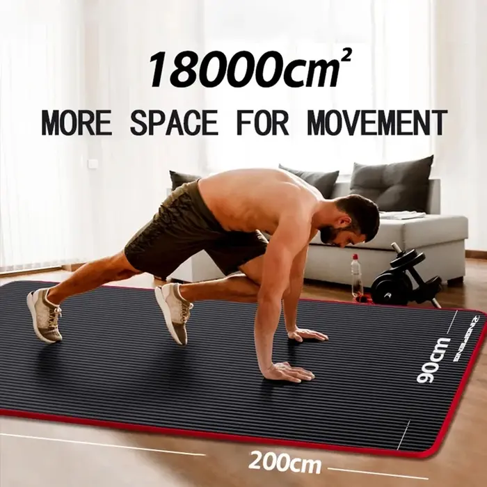 Tapis de Yoga antidérapant sport Fitness NBR confort caoutchouc 15MM d'épaisseur