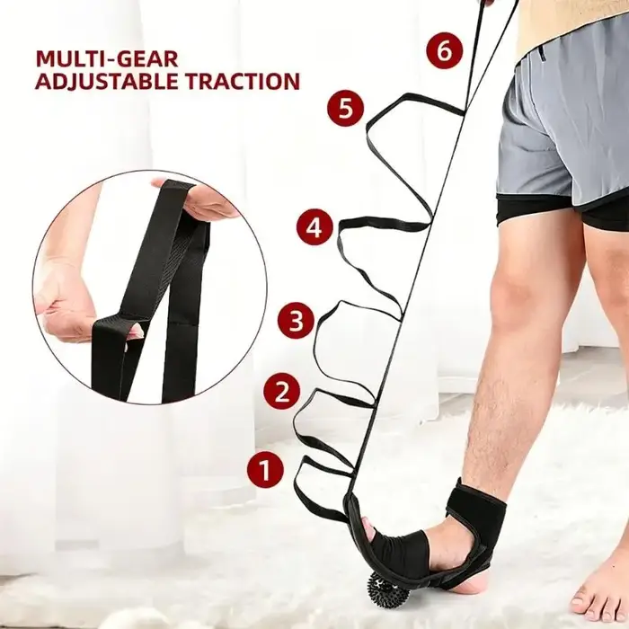 Bande d'étirement Pilates R6FE avec support pied pour extension du utilisation en