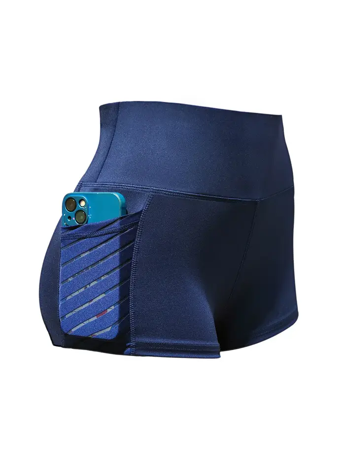 Short de yoga élastique taille haute pour femme