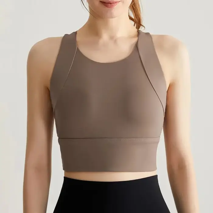 Gilet de Yoga professionnel à haute intensité, coussin de poitrine intégré, sous-vêtements de sport,