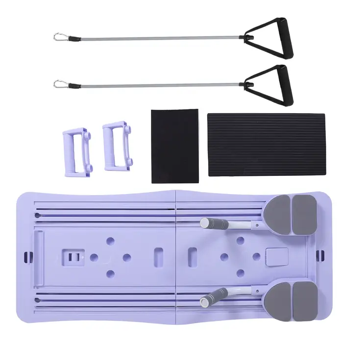 Planche de Pilates pliable 4-en-1 pour la maison, roue abdominale et équipement d'exercice pour la g