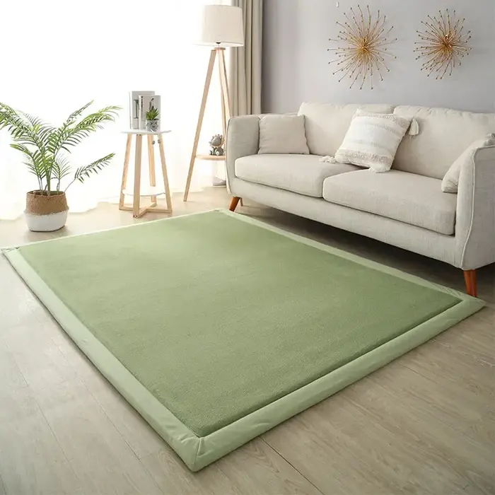 Tapis rectangulaire épais de couleur unie pour salon, chambre d'enfant, tapis de jeu, baie vitrée, t