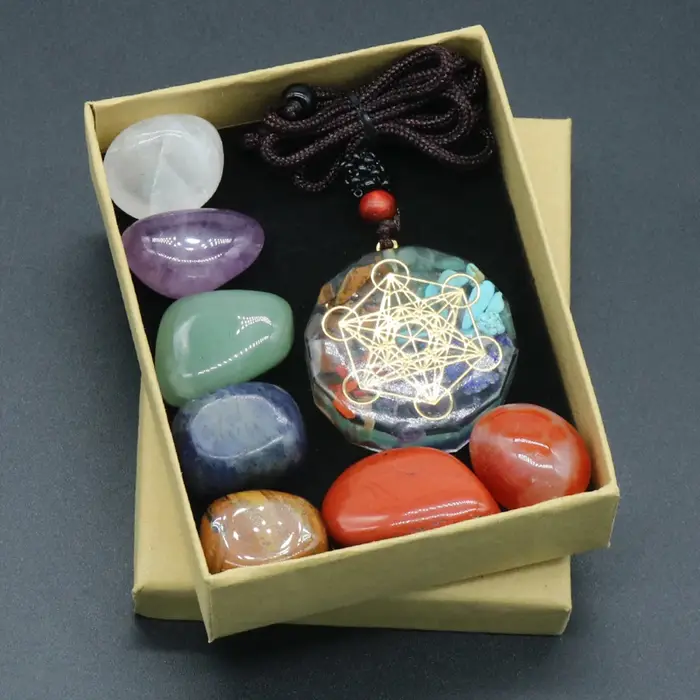 Ensemble de Chakras en pierre de cristal