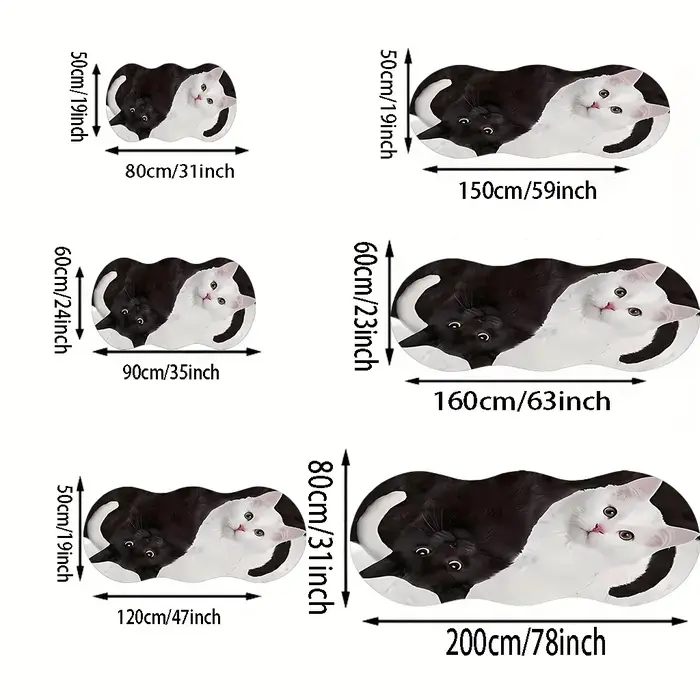 VIKAMA Tapis en velours avec motif de chat mignon et adorable