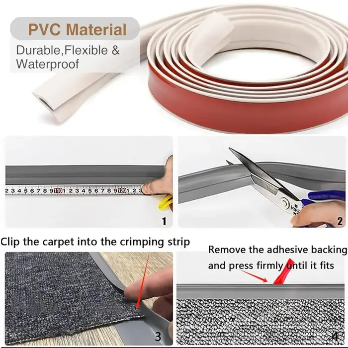1 pièce Bande de finition de tapis auto-adhésive flexible de 1M/2M