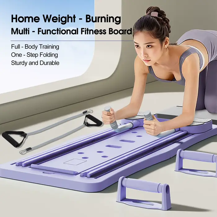Planche de Pilates pliable 4-en-1 pour la maison, roue d'exercice, équipement de fitness pour la maison, entraîneur de Pilates