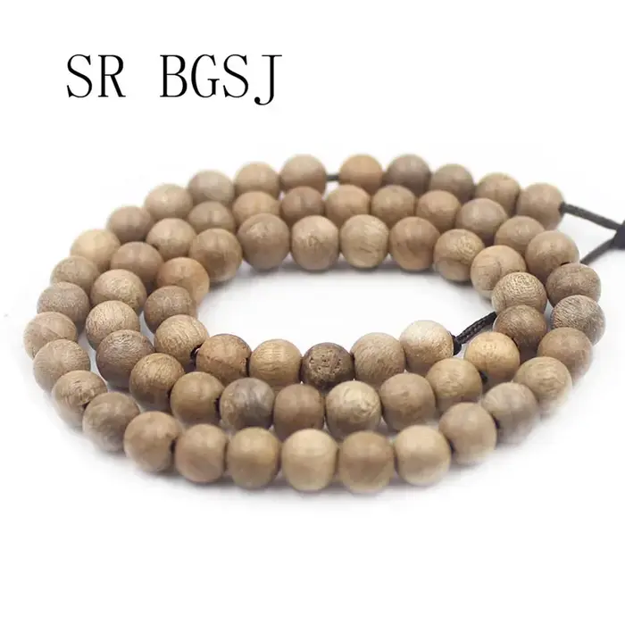 Perles de méditation mala rondes en bois naturel, vente en gros, 6mm, 8mm, 10mm, 108 pièces