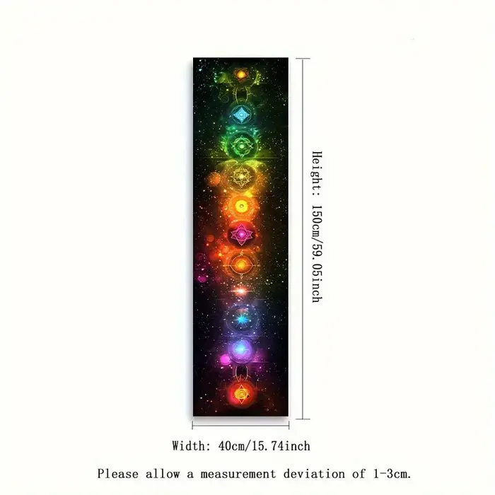 VIKAMA Tapisserie énergétique Chakra, décoration murale spirituelle et esthétique pour la méditation