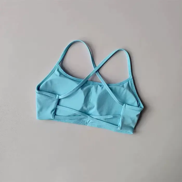 Soutien-gorge de sport dos croisé pour femme, résistant aux chocs, froncé, sexy, pour la gym, la cou