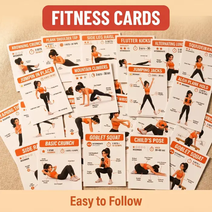 Cartes d'exercices amincissants pour débutants - Ensemble