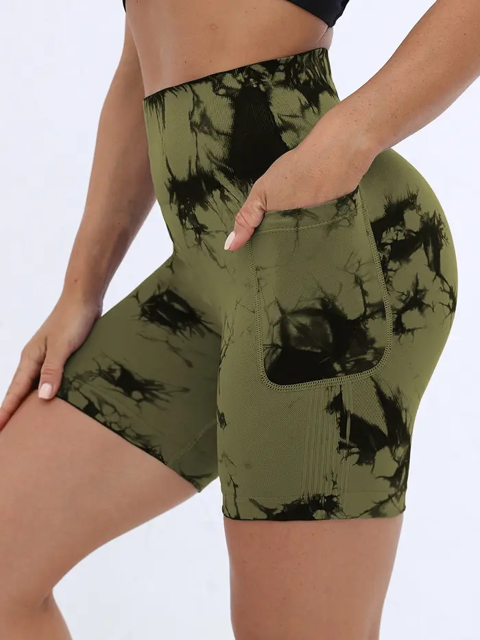 Short d'entraînement Tie Dye pour femmes avec poches