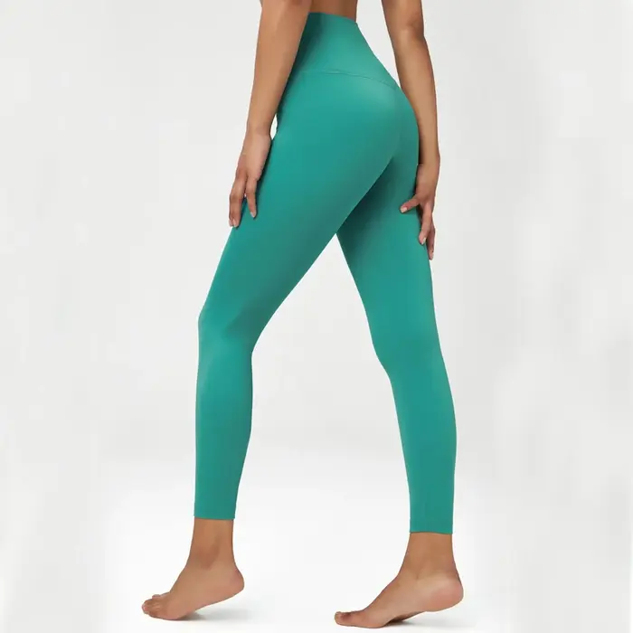 Pantalon de yoga extensible et doux pour femme, couleur unie, tissu doux, taille haute, legging de s
